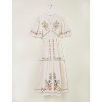 Floral Notch Neck Midi Tiered Dress