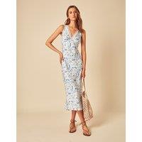 Shell Print V-Neck Midaxi Dress