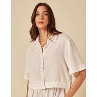 Linen Rich Button Through Collared Shirt