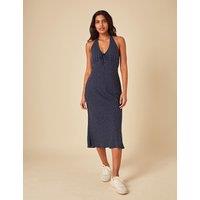 Polka Dot Halter Neck Midaxi Slip Dress
