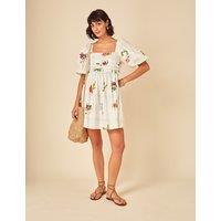 Lyocell Rich Printed Mini Smock Dress