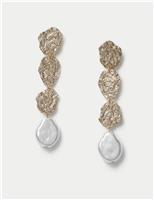 Pearl Molten Drop Earrings