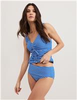 Striped V-Neck Tankini Top