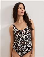 Leopard Print Padded Belted Swimsuit