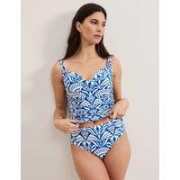 Printed High Waisted Tankini Bottoms