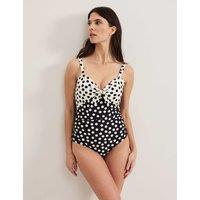 Polka Dot Padded Tie Detail Swimsuit