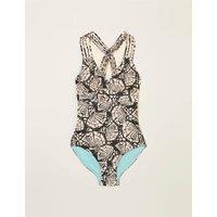 Shell Print Strap Detail Swimsuit
