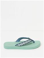 Leather Embroidered Flip Flops