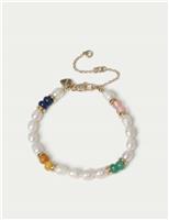 Fresh Water Pearl And Natural Stone Bracelet