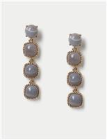 Grey Agate Natural Stone Drop Earrings