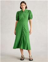 Cotton Rich Broderie Midi Shirt Dress