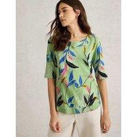 Jersey Leaf Print TShirt