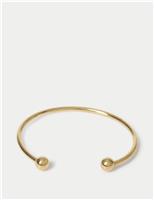 Stainless Steel Silver Tone Ball Cuff Bracelet