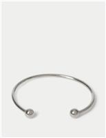 Stainless Steel Gold Tone Ball Cuff Bracelet