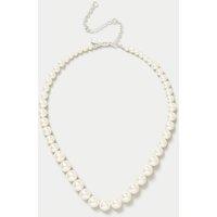 M&S Gradual Glass Pearl Necklace Cream