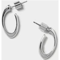 M&S Oval Twist Hoop Earrings Silver