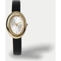 M&S LEATHER OVAL WATCH Black