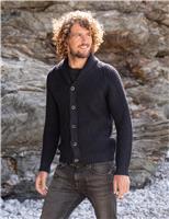 Celtic & Co. Pure Wool Shawl Collar Cardigan Dark Navy