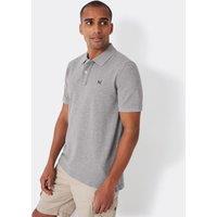 Crew Clothing Pure Cotton Pique Polo Shirt Grey Marl