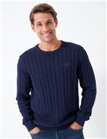 Crew Clothing Cotton Cable Crew Neck Jumper Navy