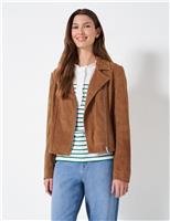 Suede Collared Biker Jacket