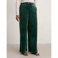 Velour Drawstring Wide Leg Trousers