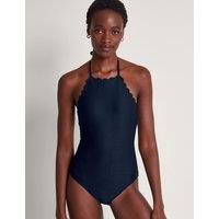 Textured Scallop Halterneck Swimsuit