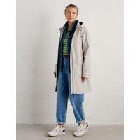 Seasalt Cornwall Waterproof Cotton Rich Longline Raincoat Natural
