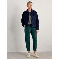 Cotton Blend Tapered Ankle Grazer Trousers