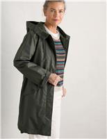 Waterproof Linen Rich Longline Raincoat