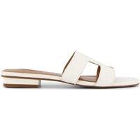 Dune London Wide Fit Leather Flat Sliders White