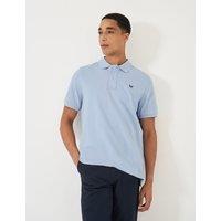 Crew Clothing Pure Cotton Piqu Polo Shirt Cornflower