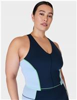 Power Colour Block V-Neck Racerback Vest Top