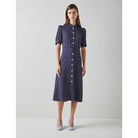 Polka Dot Midi Shirt Dress