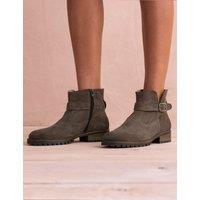 Suede Block Heel Ankle Boots