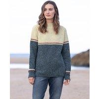 Pure Wool Colour Block Funnel Neck Jumper