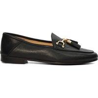 Dune London Leather Flat Loafers Black