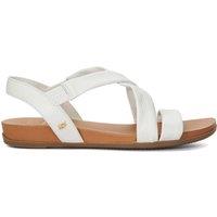 Dune London Leather Flat Sandals White