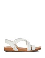 Dune London Leather Flat Sandals White