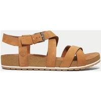 Timberland Malibu Waves Leather Ankle Strap Sandals Brown