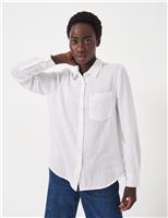 Crew Clothing Pure Cotton Textured Relaxed Shirt White
