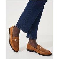 Leather Bar Flat Loafers