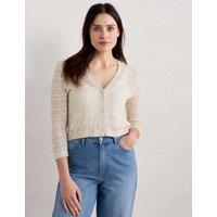 Pure Cotton Pointelle V-Neck Cardigan