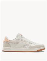 Reebok Court Advance Leather Lace Up Trainers Soft White