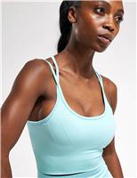 BORN Dana Scoop Neck Strappy Fitted Crop Top Duck Egg