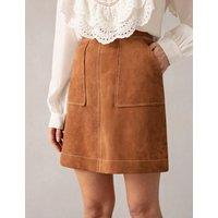 Suede Mini A-Line Skirt