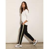 BAUKJEN Side Stripe Straight Leg Ankle Grazer Trousers Black