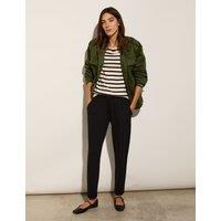 BAUKJEN Jersey Elasticated Waist Tapered Trousers Black