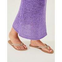 ACCESSORIZE Metallic Embellished Flat Flip Flops Gold