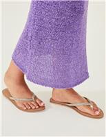 Metallic Embellished Flat Flip Flops